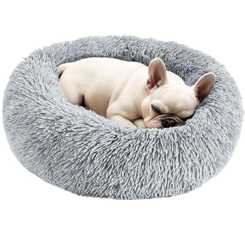 Cama tipo dona de felpa para perros peque�os y gatos