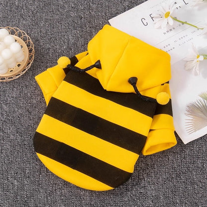 Abrigo de invierno calido de forro polar para perros pequeños con un adorable diseño de abeja