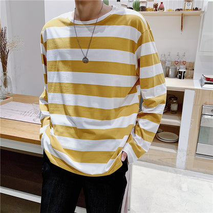 Camiseta clasica de manga larga a rayas