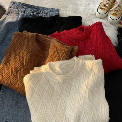 Prendas de punto de gramaje alto con cuello redondo para hombre y mujer
