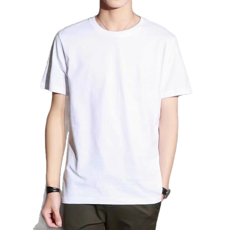 Camiseta de manga corta y cuello redondo para hombre, corte entallado