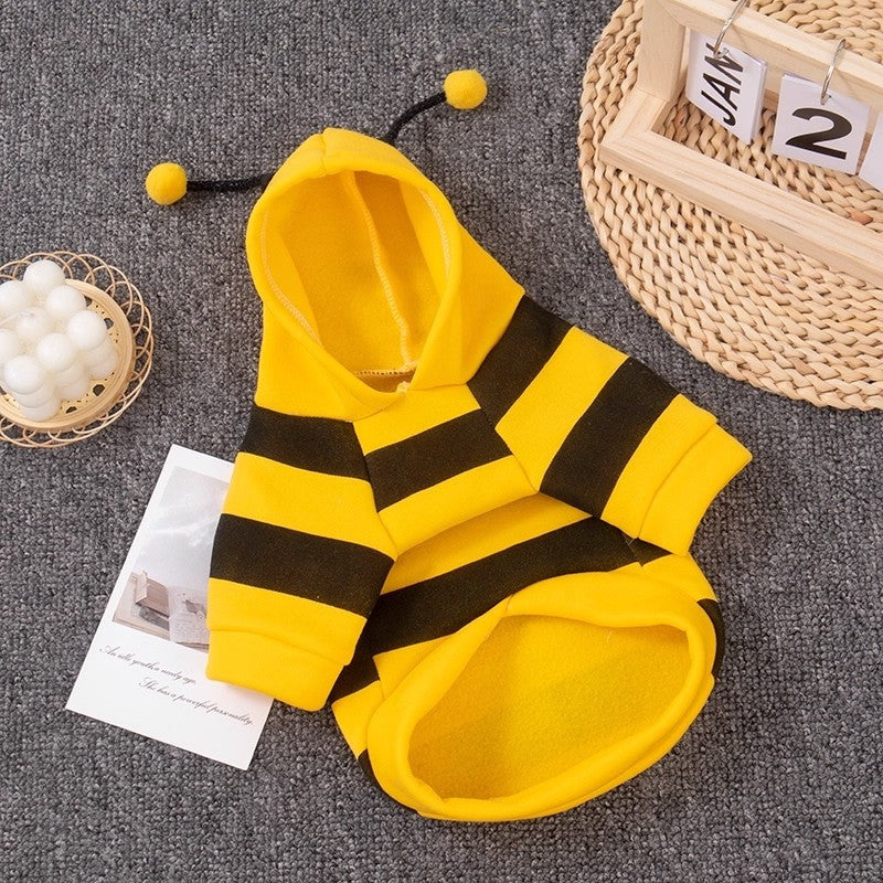 Abrigo de invierno calido de forro polar para perros pequeños con un adorable diseño de abeja