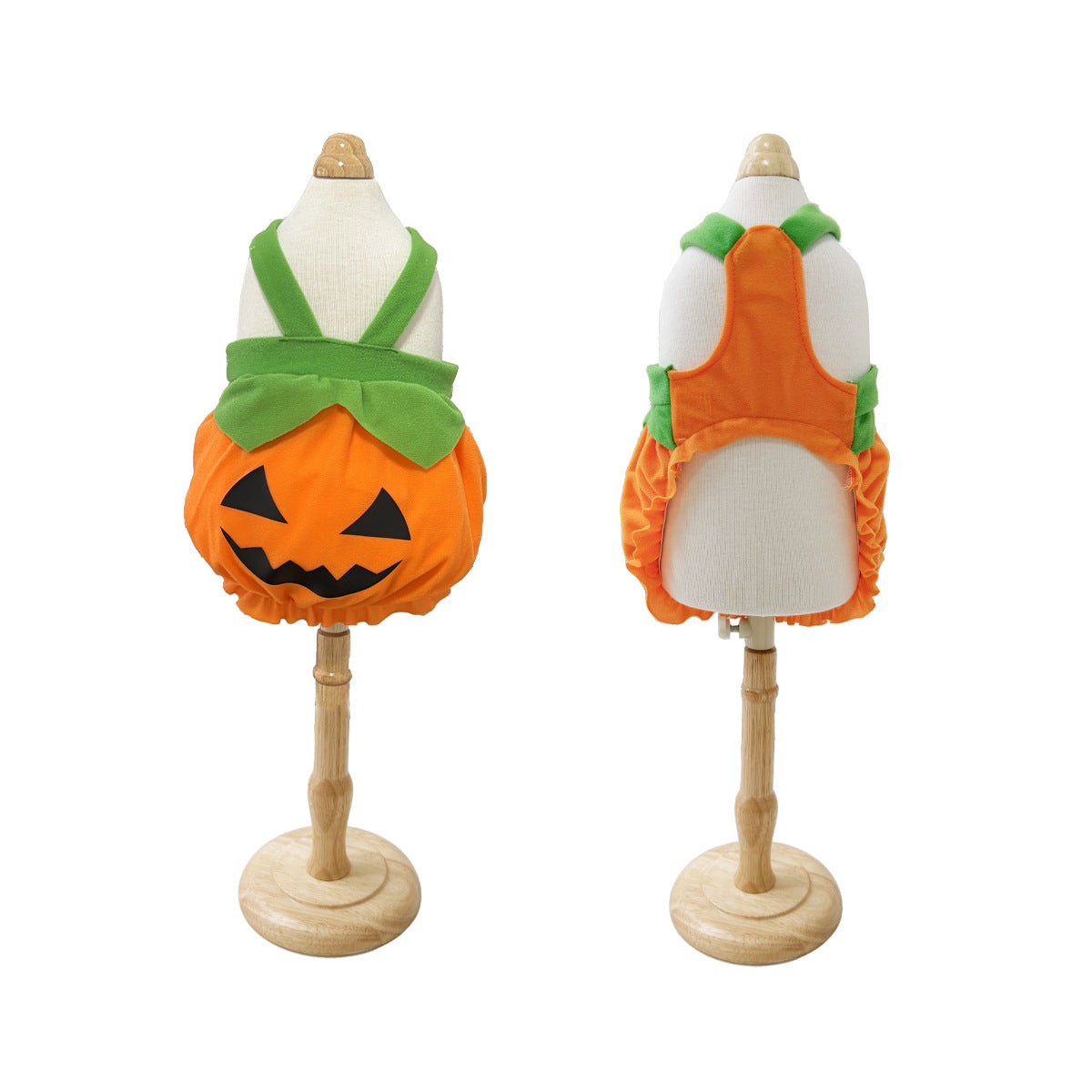 Disfraz de vestido con arnes de calabaza para perros pequeños y gatos