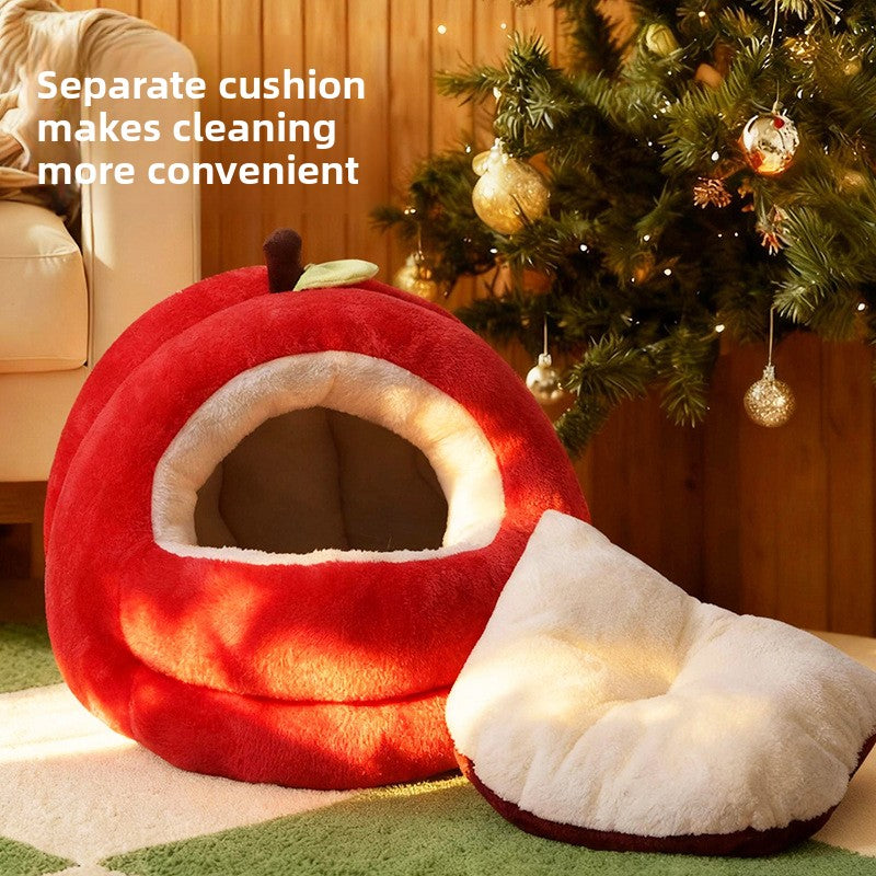 Alfombrilla-cama para mascotas con dise�o de manzana
