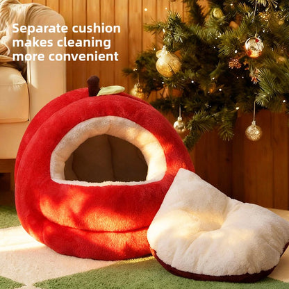 Alfombrilla-cama para mascotas con dise�o de manzana